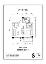 雅居乐陇海.九麓项目一期 1室2厅1卫 48.00平米
