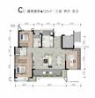 四海云锦苑1期3室2厅2卫125.00平户型