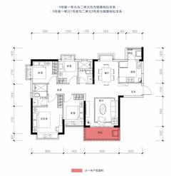 成都恒大城市之光1期4室2厅2卫123.61平户型