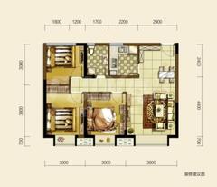 东城印象小区3室2厅1卫84.84平户型