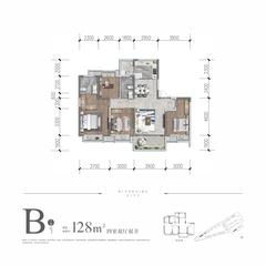 柏云府·瑞云阁1期4室2厅2卫128.00平户型