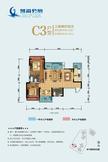 蓝湾公馆1期3室2厅2卫109.00平户型