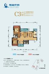 蓝湾公馆1期 3室2厅2卫 109.00平米