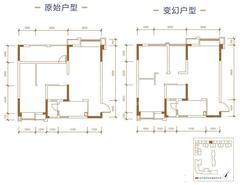 华宇静苑2室2厅1卫74.32平户型