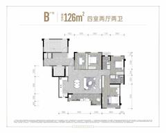 龙湖九里璟颂名邸1期4室2厅2卫126.93平户型