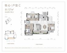 华都翡丽悦府1期4室2厅2卫126.17平户型