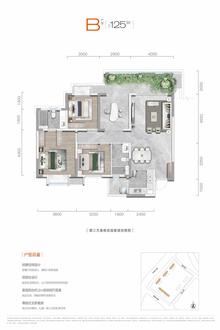 绛溪里·花涧1期3室2厅2卫125.00平户型