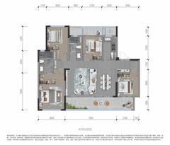 锦熙华庭1期4室2厅2卫140.00平户型