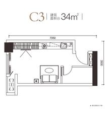 华庭悦璟小区34.00平户型