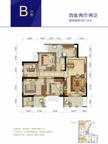 成都后花园四期城市商业广场4室2厅2卫110.17平户型
