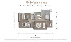 西派交子花园1期4室2厅2卫143.00平户型