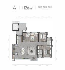 嘉辰名邸1期4室2厅2卫126.00平户型