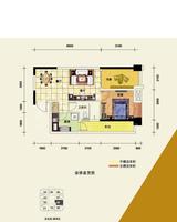 新都国际广场2期 2室2厅1卫 60.38平米
