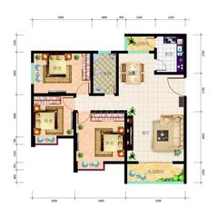 南城美寓3室2厅1卫105.14平户型