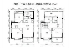 水岸明珠小区1期4室1厅2卫154.21平户型