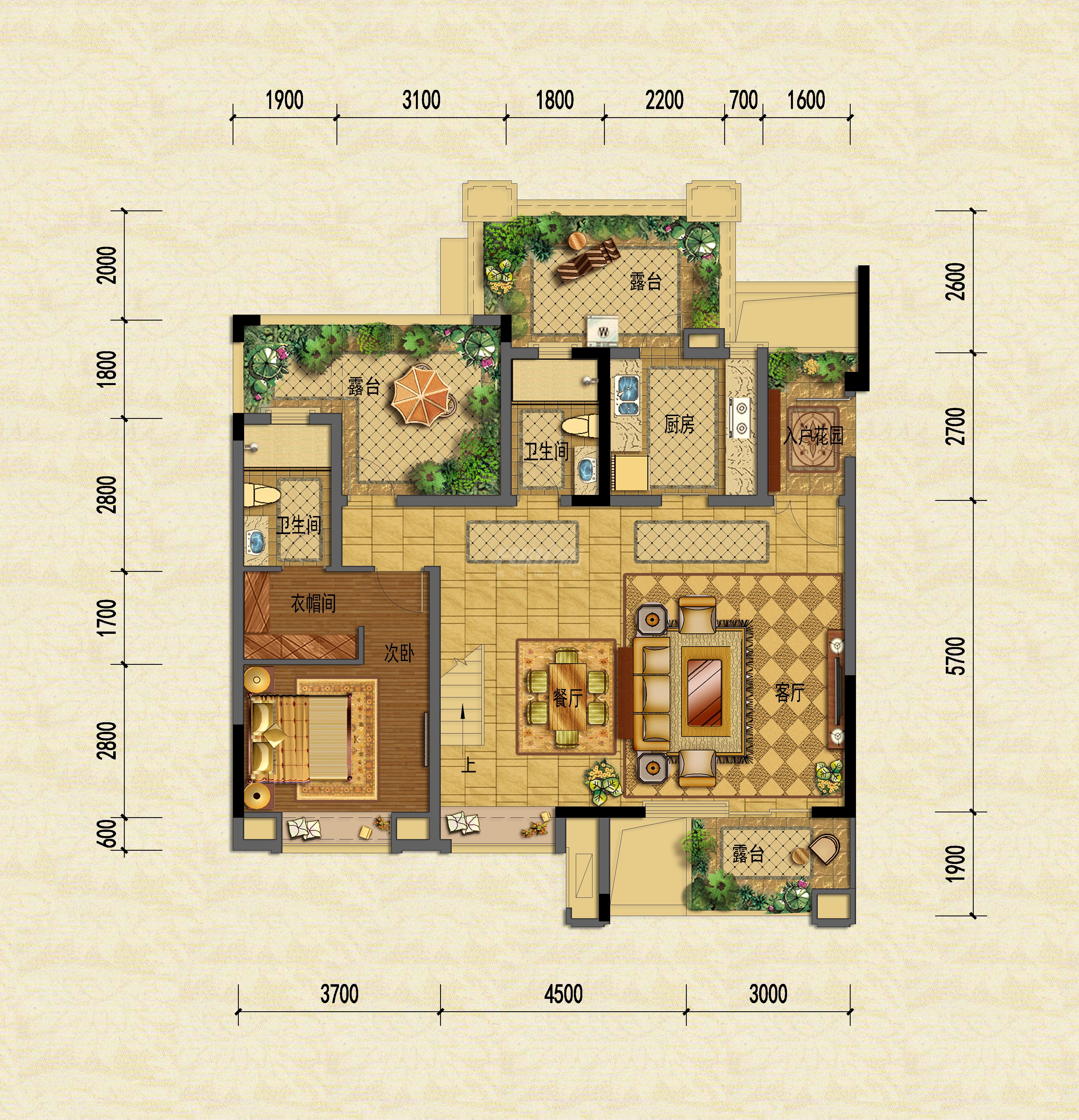 龙泽台a3顶跃户型图,3室2厅3卫16100平米