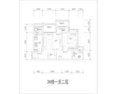 鼎盛时代广场2室2厅1卫73.46平户型