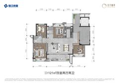峯萃苑1期（交子峯萃）4室2厅2卫121.18平户型