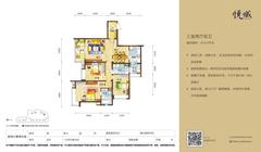 新鸿基悦城2期3室2厅2卫142.00平户型