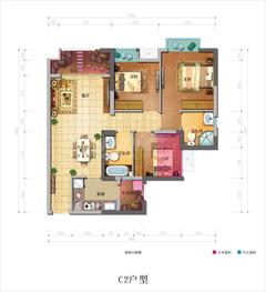 佳兆业丽晶公馆3室2厅2卫93.00平户型