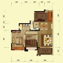 坤耀云庭3室2厅1卫84.01平户型