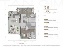 新川天珺上珺小区1期4室2厅3卫205.00平户型