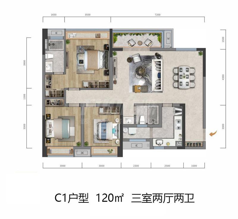 8号楼120平米套三