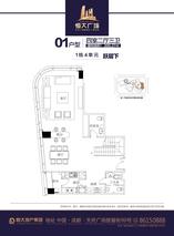 1栋4单元01户型2室2厅2卫