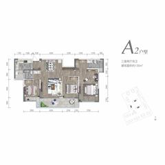 万新峰荟1期3室2厅2卫135.00平户型