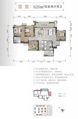 溪府鸿雲小区1期 4室2厅2卫 121.00平米