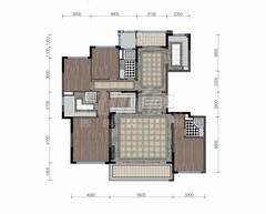 西派宸樾府1期4室2厅3卫190.00平户型