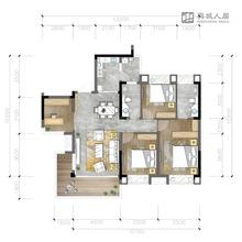 云山府1期4室2厅2卫126.13平户型