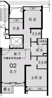 i-都会S3室2厅2卫89.38平户型