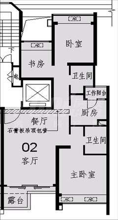 i-都会S3室2厅2卫89.38平户型