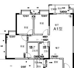 大唐悦城1期3室2厅2卫115.14平户型
