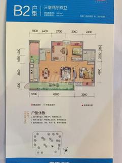 东原西岸3室2厅2卫102.50平户型