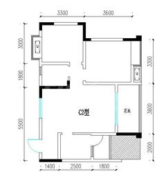 同聚和润国际2期2室2厅1卫72.27平户型