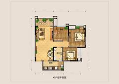 银海中心3室2厅1卫85.56平户型