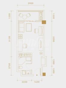 大源欢乐颂城3期1室42.00平户型
