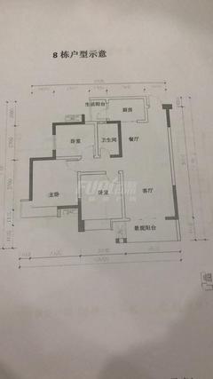 蓉海东悦华府1期3室2厅1卫94.11平户型