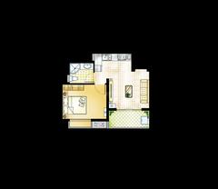 天成瑞景1室1厅1卫48.00平户型