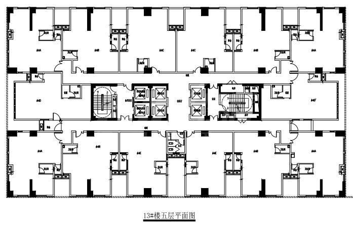 13号楼5层平面布局图