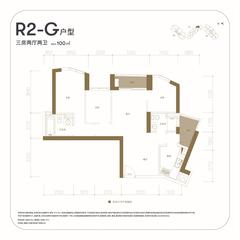 天府汇中心2期3室2厅2卫100.00平户型