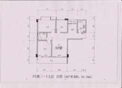 丽金大酒店碧水华庭1期3室2厅1卫101.34平户型