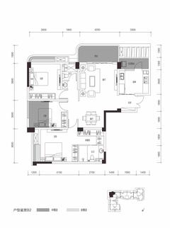 檀香山公园里3室2厅2卫125.83平户型