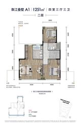江天阙1期 4室2厅3卫 251.00平米