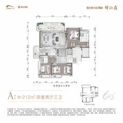静安北苑1期4室2厅3卫212.00平户型