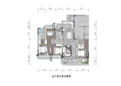 紫樾锦西府A区4室2厅2卫132.15平户型