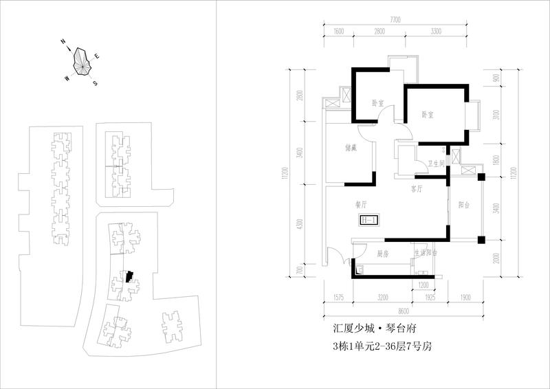 琴台府3栋7号位