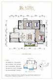 格林铂雅云庭1期3室2厅2卫102.00平户型